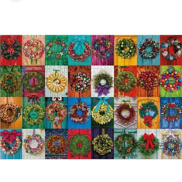 Holiday Wreaths Puzzle - 2000 Pieces - Picture 2 of 9
